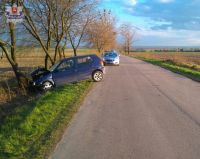 Osobowe auto zjechało z drogi i uderzyło w drzewo,foto: Policja