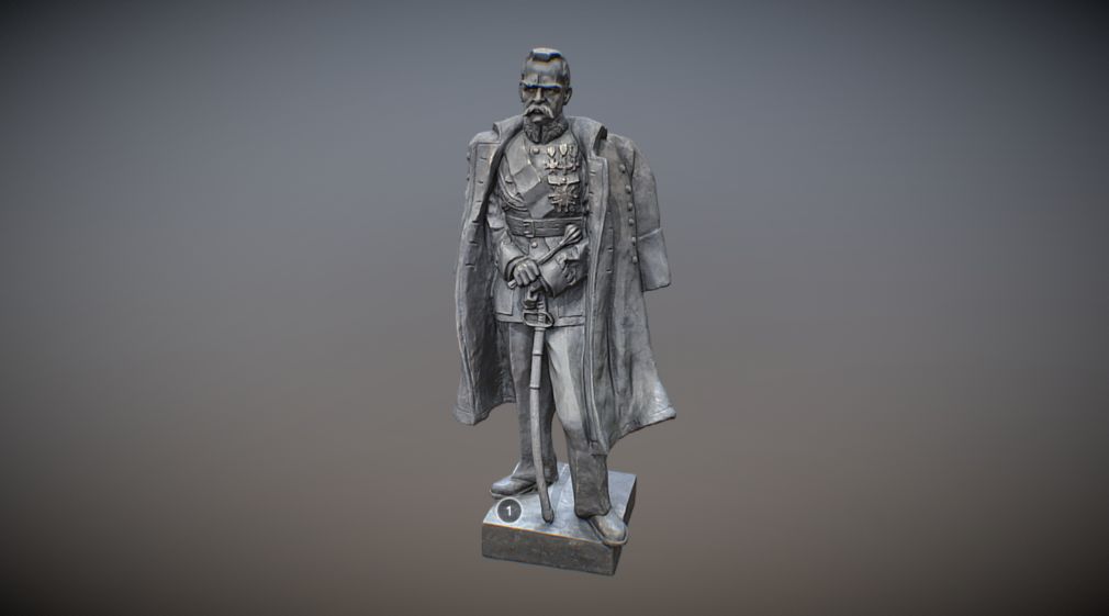 Skan 3D pomnika marszałka Piłsudskiego, źródło: J&amp;RKraczek
